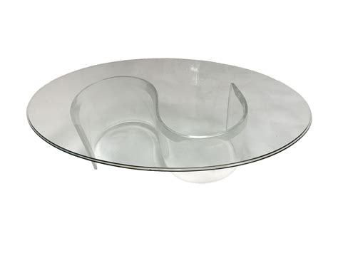 Mid-Century Lucite Base Coffee Table - Mecox Gardens