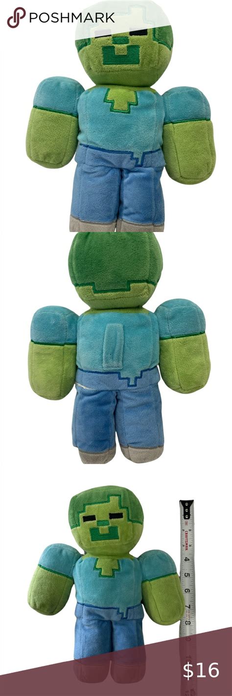 Minecraft Zombie Pillow Plush 14” Mojang Stuffed Figure Creeper Minecraft Toy in 2022 ...