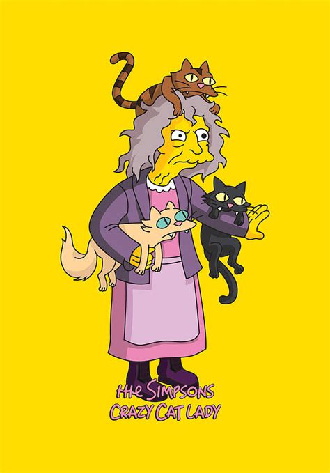 Simpsons Crazy Cat Lady 02 Digital Art by Chung In Lam - Fine Art America