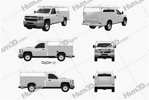 Chevrolet Silverado blueprints Download in PNG - 3DModels.org