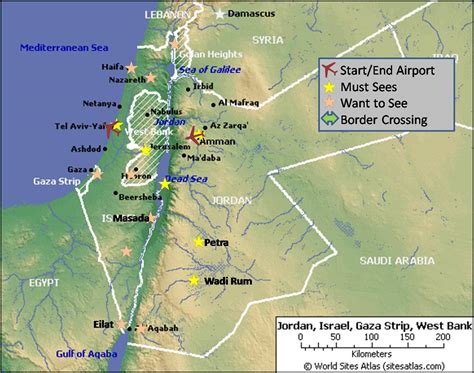 Border Crossing Israel Jordan Map