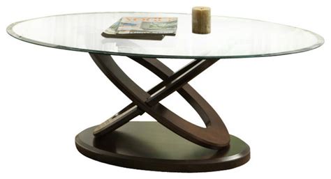 Homelegance Firth II 3-Piece Oval Glass Coffee Table Set in Deep Cherry - Traditional - Coffee ...