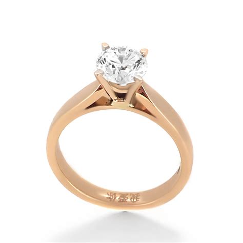 Rose Gold Diamond Solitaire Engagement Ring - Haywards of Hong Kong