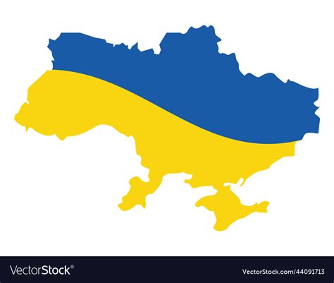 Ukraine flag in map Royalty Free Vector Image - VectorStock