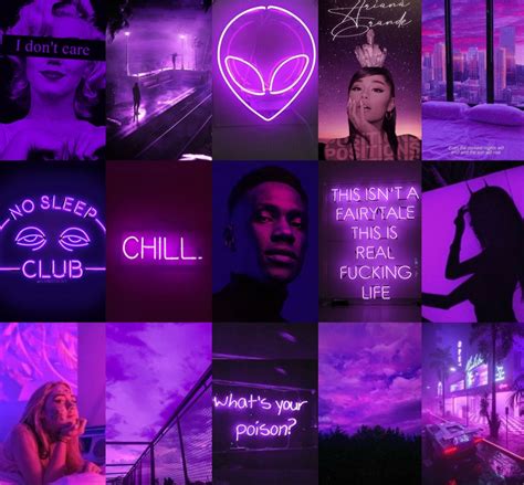 Purple Aesthetic Neon Wall Collage Euphoria Aesthetic - vrogue.co