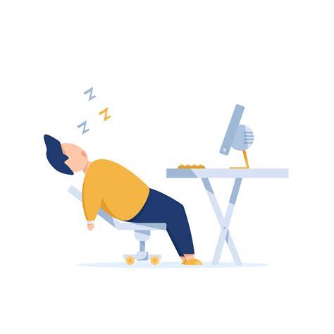 exhausted,Frustrated worker,Doze off at work 13269075 Vector Art at ...