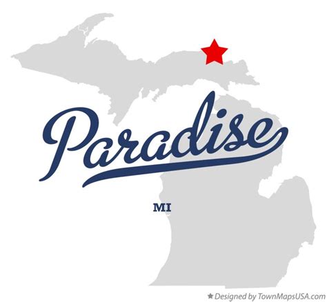 Map of Paradise, Chippewa County, MI, Michigan