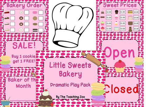 Bakery Dramatic Play Free Printables