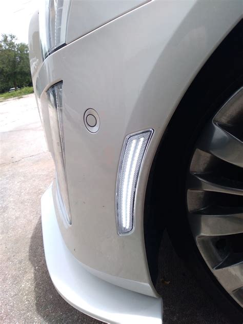 CADILLAC CTS 2014-2019 ATS 15-19 SIDE MARKER LIGHTS CLEAR LENS WITH WHITE LED, DOUBLE ROW