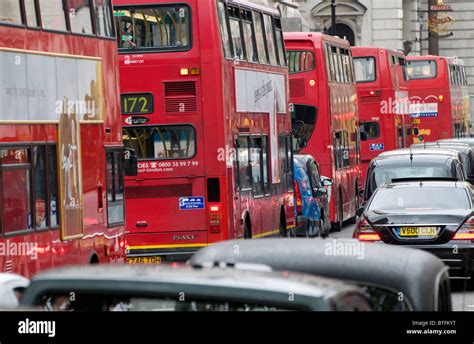 heavy traffic congestion, london, england Stock Photo - Alamy