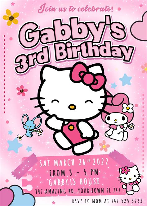 Beautiful Hello Kitty Birthday Invitation - oscarsitosroom | Hello ...