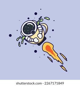 Funny Astronaut Design Illustrations Astronaut Mascot Stock Vector ...