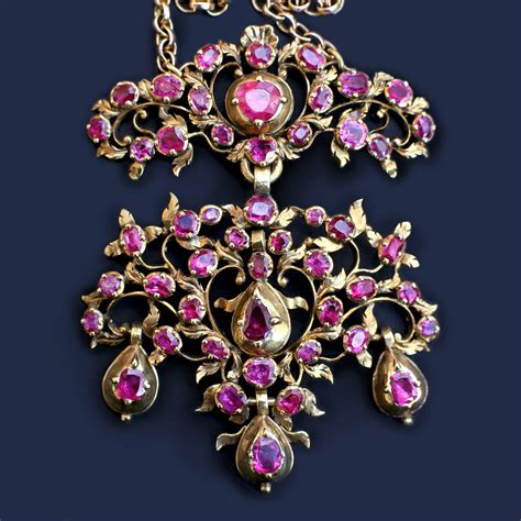 18th c French Rococo Ruby Pendant — Heart of Hearts Jewels