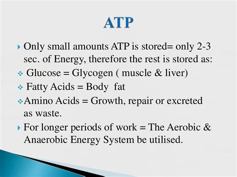 Transfer of energy in human body