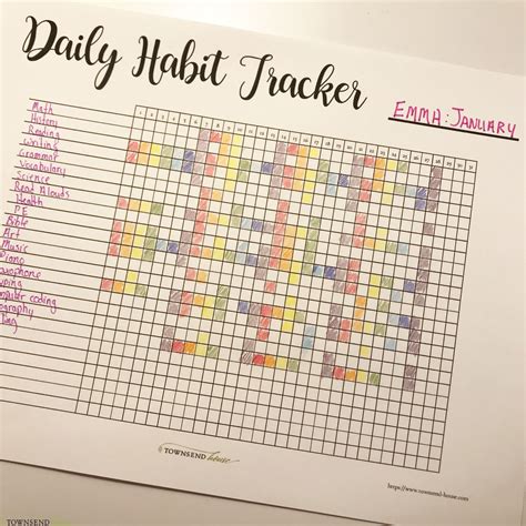 How to use a Daily Habit Tracker in your Homeschool - Townsend House