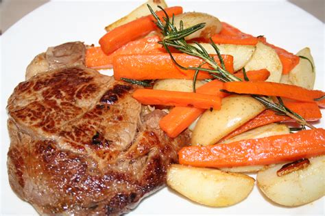 Scotch Fillet Steak with Sauté Potatoes and Carrot - Arie's Kitchen