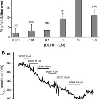 Effects of DEHP on basal ICa. a Summary of the inhibitory effects of... | Download Scientific ...