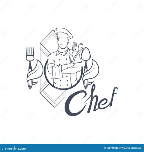 Chef cook logo. stock vector. Illustration of graphic - 112740816