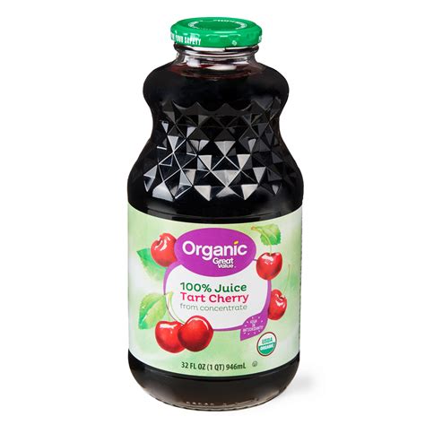 Great Value Organic 100% Tart Cherry Juice, 32 fl oz - Walmart.com - Walmart.com