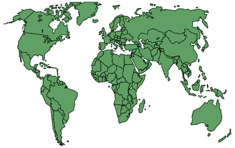 Political green transparent world map A1 | Free world maps