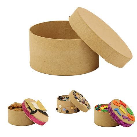 Better crafts Round Paper-Mache Box DIY Gift Box with Lid (Pack of 12) for sale | North Las ...