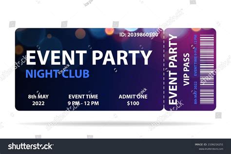 Concert Ticket Vector Template Concert Party Stock Vector (Royalty Free ...