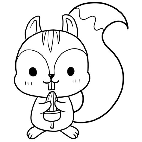 Free Cartoon Squirrel Doodle Kawaii Anime Coloring Pa - vrogue.co