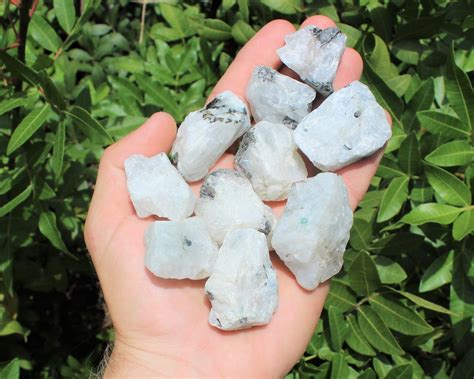 Rainbow Moonstone Natural Rough Gemstone Crystals: Choose How Many ...