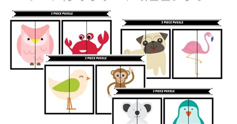 petit worlds: Printable 2-Piece Animal Puzzles