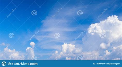 White Cumulus Clouds Formation in Blue Sky Stock Photo - Image of beautiful, summer: 126997274