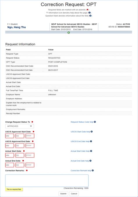 Correct SEVIS Status of USCIS Request User Guide | Study in the States