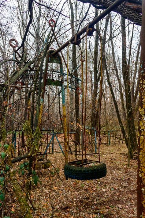 Abandoned Children S Playground in Ghost Town Pripyat in Chernobyl Exclusion Zone, Ukraine Stock ...