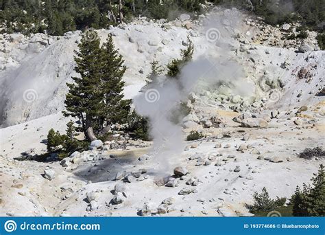 Landscape of Bumpass Hell in Lassen Volcanic National Park Stock Photo ...