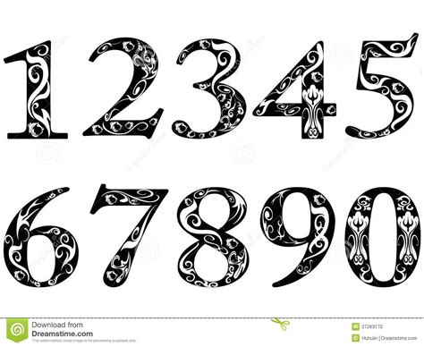 Clipart numbers calligraphy, Clipart numbers calligraphy Transparent FREE for download on ...