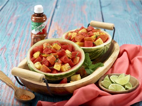 Tajín® Fruit Salad - Watermelon Board | Recipe | Watermelon fruit salad, Watermelon pizza ...