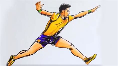 How to draw Indian Kabaddi Player - By Drawing Tutorials -Battu - YouTube