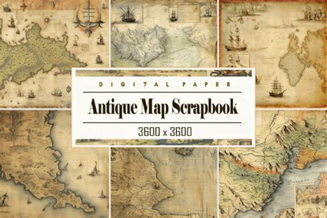 Antique Map Scrapbook Graphic by Printable Design · Creative Fabrica