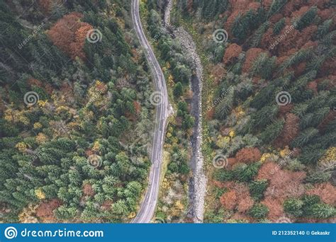 Aerial view of empty road stock photo. Image of trip - 212352140