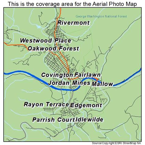 Aerial Photography Map of Covington, VA Virginia