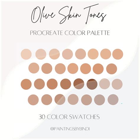 Skin Tones Procreate Palette Color Chart Photoshop Swatches IPad Procreate Digital Download Skin ...