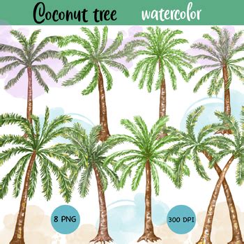 Coconut tree watercolor by Au-art and crafts | TPT