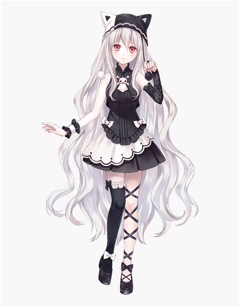 Long Hair Cute Anime Girl, HD Png Download - kindpng