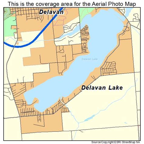 Aerial Photography Map of Delavan Lake, WI Wisconsin