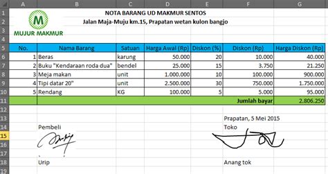 heradhis.blog: Nota Pembelian Excel