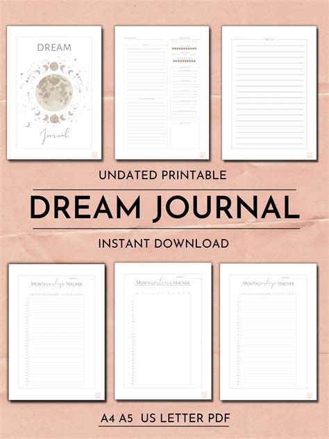 Dream Journal Printable, Dream Analysis, Dream Tracker, Dream Diary ...