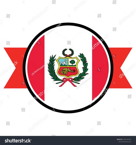 Peru Flag Round Button Icon Flag Stock Vector (Royalty Free) 1062747491 ...