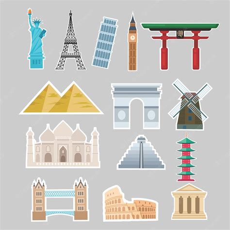 Premium Vector | Vector world landmarks