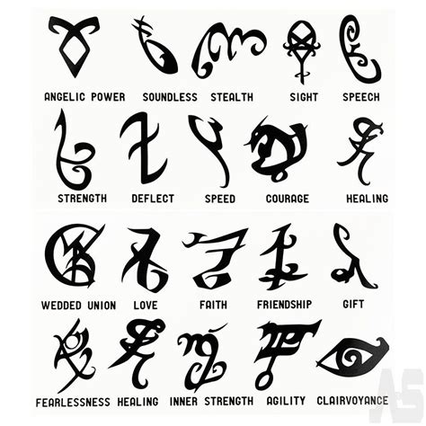 10 Runes Mortal Instruments Temporary Tattoos Waterproof Tribal LAST 1 ...