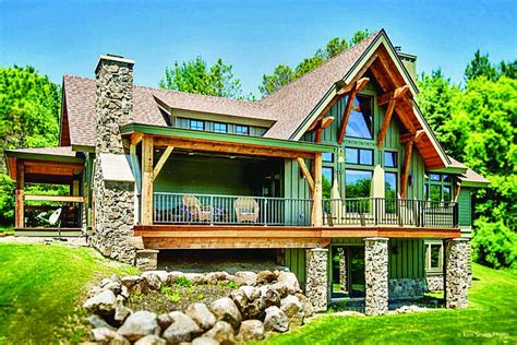 Timber house, Lake house plans, House exterior