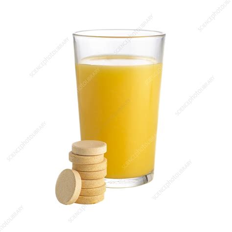 Orange juice and vitamin c tablets - Stock Image - F012/2919 - Science ...